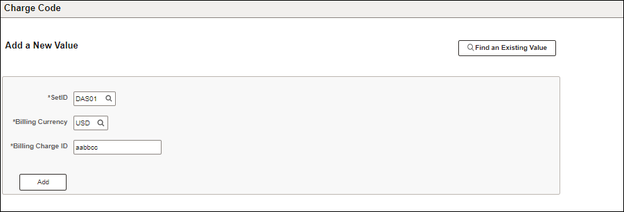 Creating Charge Code IDs